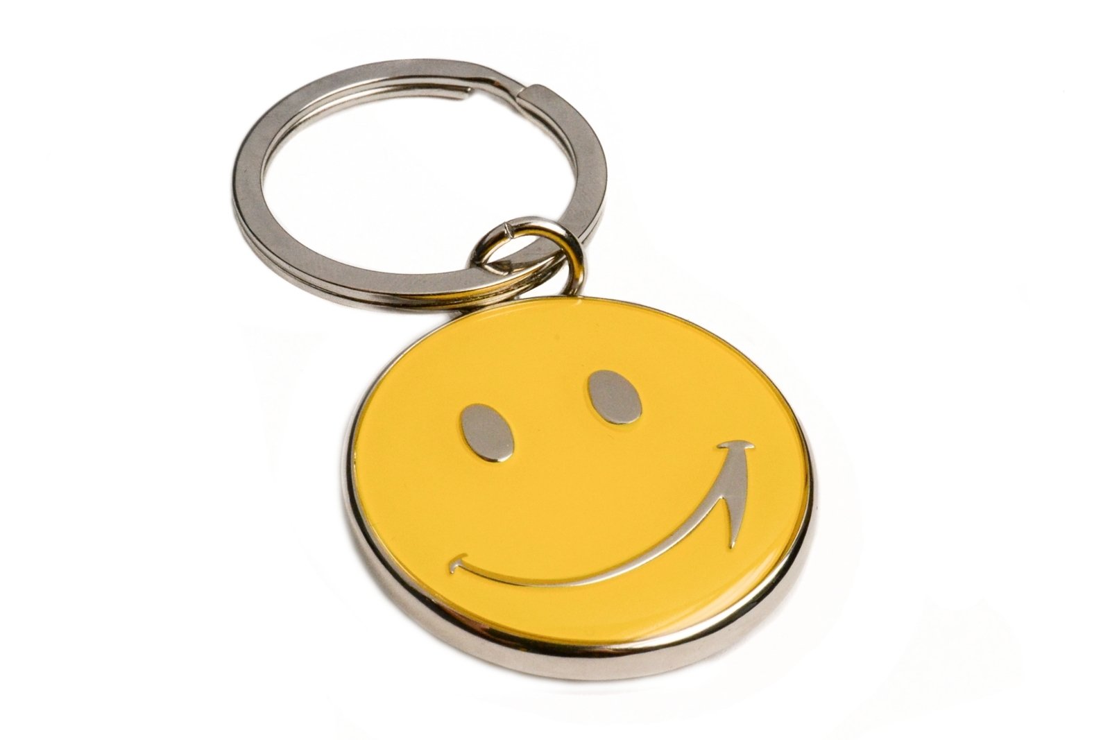 Smiley Schlüsselanhänger Smile Lächle mit Wunsch Gravur Fotogravur 